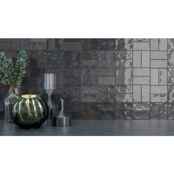 Fez Graphite Gloss 6,2x12,5, afname per doos van 0,484 m²