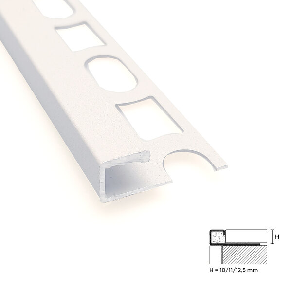 Profilpas tegelprofiel Proangle Q Solid White a 270 cm, aluminium gecoat