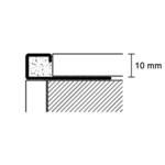 Profilpas tegelprofiel Proangle Q Concrete Mud a 270 cm, aluminium gecoat