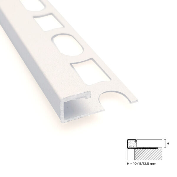 Profilpas tegelprofiel Proangle Q Concrete White a 270 cm, aluminium gecoat