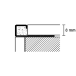 Profilpas tegelprofiel Proangle Q Bronze a 270 cm, aluminium gecoat