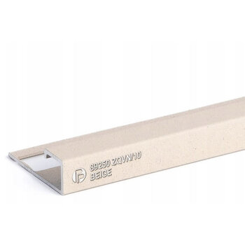 Profilpas tegelprofiel Proangle Q Beige a 270 cm, aluminium gecoat