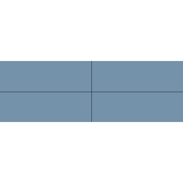 Winckelmans Rectangles 5x15 cm, vlak, blue (BEU), 9 mm dik, afname per doos van 0,15 m²