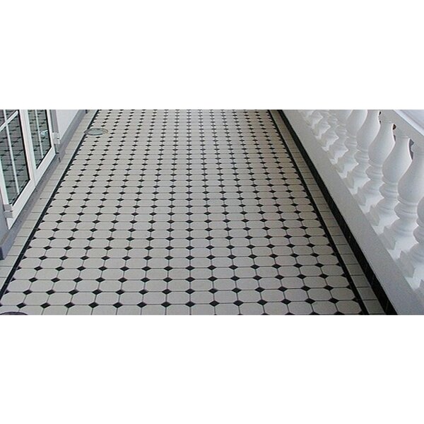 TopCer 4414 White Octagon 10x10 + 4420 Brick Red Dot 3x3, afname per doos van 1.26 m²