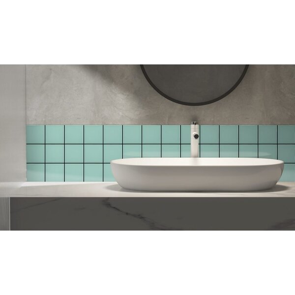 Complementto wandtegel Liso 10x10 Acqua glans, afname per doos van 0,5 m²