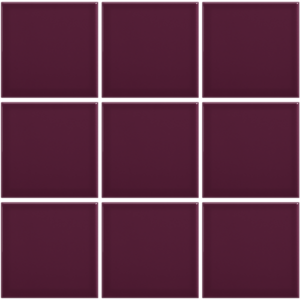 Complementto wandtegel Liso 10x10 Aubergine glans, afname per doos van 0,5 m²