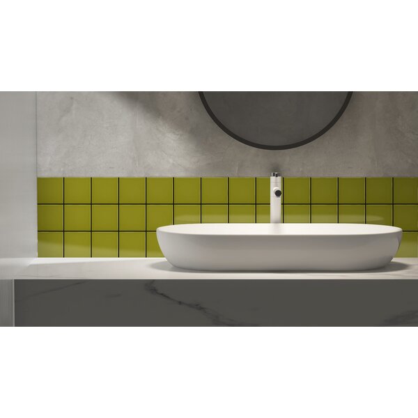 Complementto wandtegel Liso 10x10 Avocado glans, afname per doos van 0,5 m²