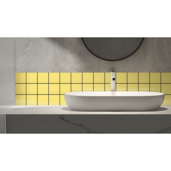 Complementto wandtegel Liso 10x10 Banana glans, afname per doos van 0,5 m²