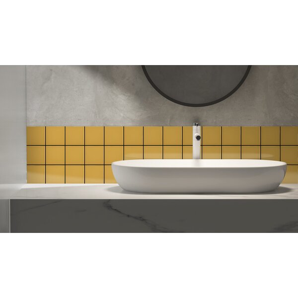 Complementto wandtegel Liso 10x10 Beige glans, afname per doos van 0,5 m²