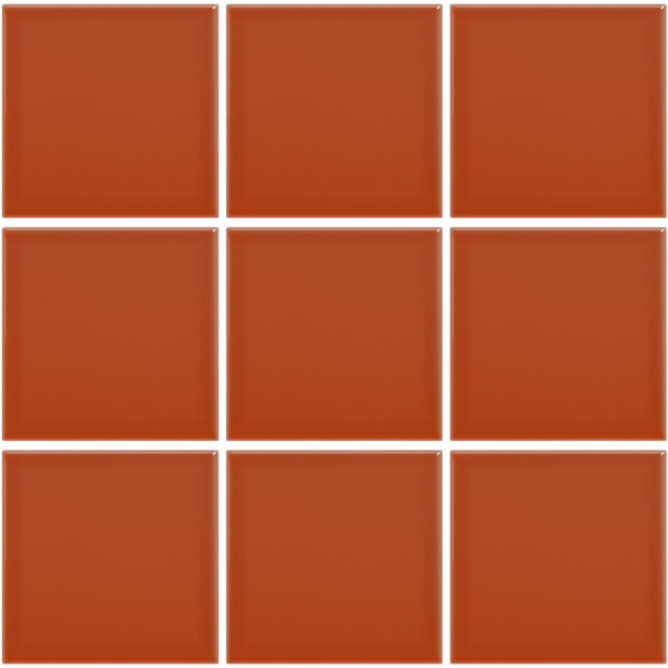 Complementto wandtegel Liso 10x10 Burnt Orange glans, afname per doos van 0,5 m²