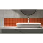 Complementto wandtegel Liso 10x10 Burnt Orange glans, afname per doos van 0,5 m²