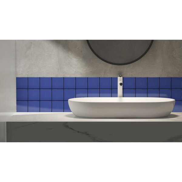 Complementto wandtegel Liso 10x10 Dark Blue glans, afname per doos van 0,5 m²