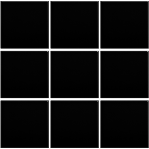 Complementto wandtegel Liso 10x10 Black glans, afname per doos van 0,5 m²