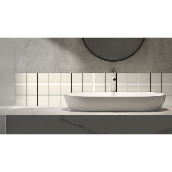 Complementto wandtegel Liso 10x10 Cream glans, afname per doos van 0,5 m²