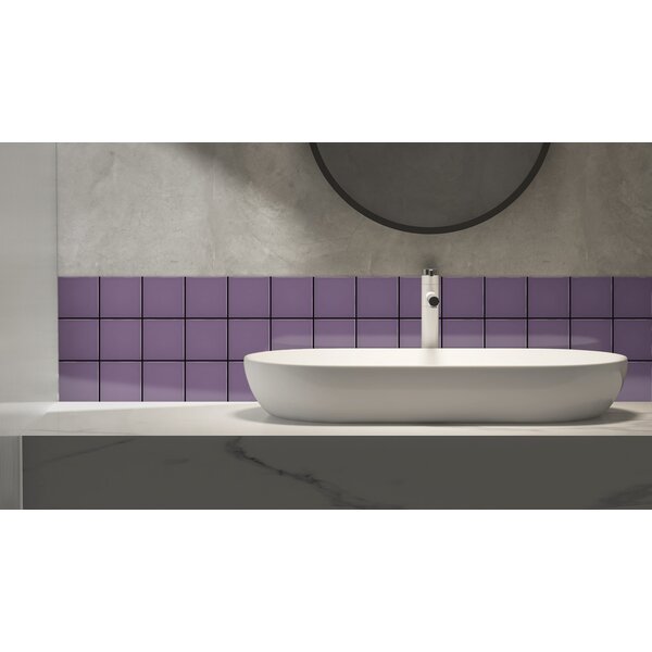 Complementto wandtegel Liso 10x10 Lilac glans, afname per doos van 0,5 m²