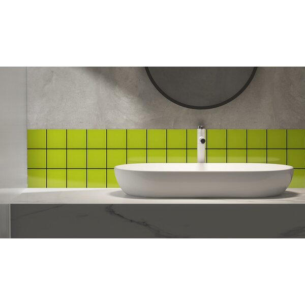 Complementto wandtegel Liso 10x10 Moss Green glans, afname per doos van 0,5 m²