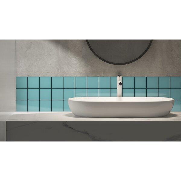 Complementto wandtegel Liso 10x10 Ocean Blue glans, afname per doos van 0,5 m²