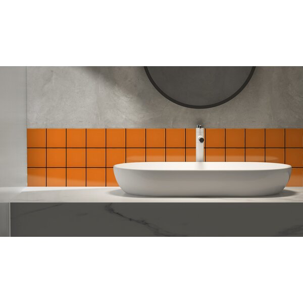 Complementto wandtegel Liso 10x10 Orange glans, afname per doos van 0,5 m²