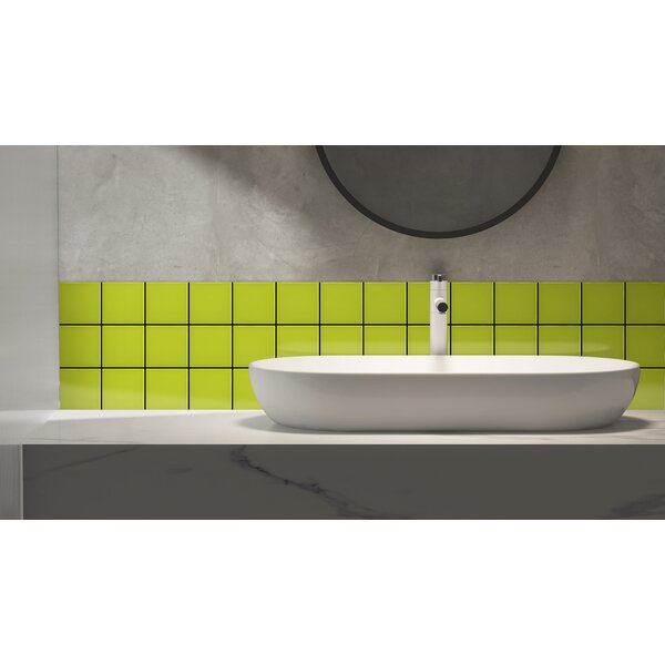 Complementto wandtegel Liso 10x10 Pistacho glans, afname per doos van 0,5 m²