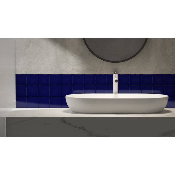 Complementto wandtegel Liso 10x10 Victorian Blue glans, afname per doos van 0,5 m²