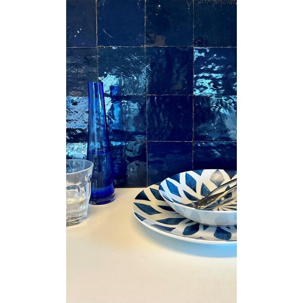 De Tegel BV Zellige Alhambra nr 51 Blue de Nuit 10x10 cm, afname per doos van 1 m²