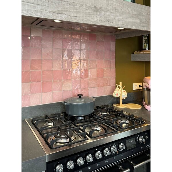 De Tegel BV Zellige Alhambra nr 05 Rose 10x10 cm, afname per doos van 1 m²