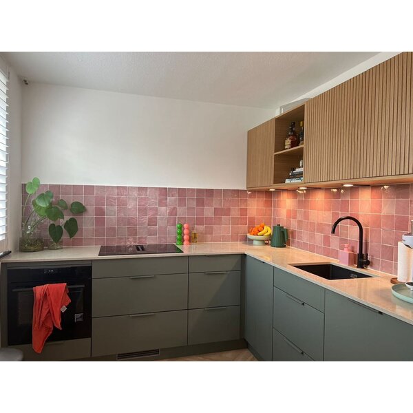 De Tegel BV Zellige Alhambra nr 05 Rose 10x10 cm, afname per doos van 1 m²