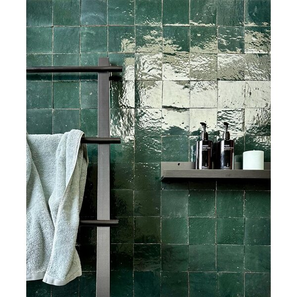 De Tegel BV Zellige Alhambra nr 45 Vert Fonce 10x10 cm, afname per doos van 1 m²