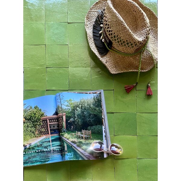 De Tegel BV Zellige Alhambra nr 14 Vert Printemps 10x10 cm, afname per doos van 1 m²