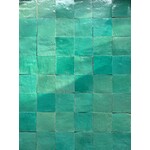 De Tegel BV Zellige Alhambra nr 17 Vert Ocean 10x10 cm, afname per doos van 1 m²