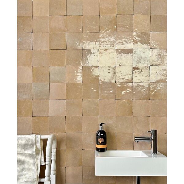 De Tegel BV Zellige Alhambra nr 08 Cafe au Lait 10x10 cm, afname per doos van 1 m²