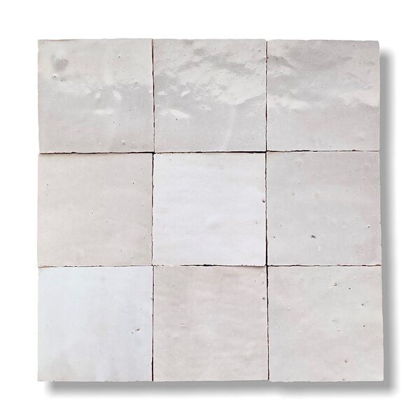 De Tegel BV Zellige Alhambra nr 06 Blanc Casse 10x10 cm, afname per doos van 1 m²