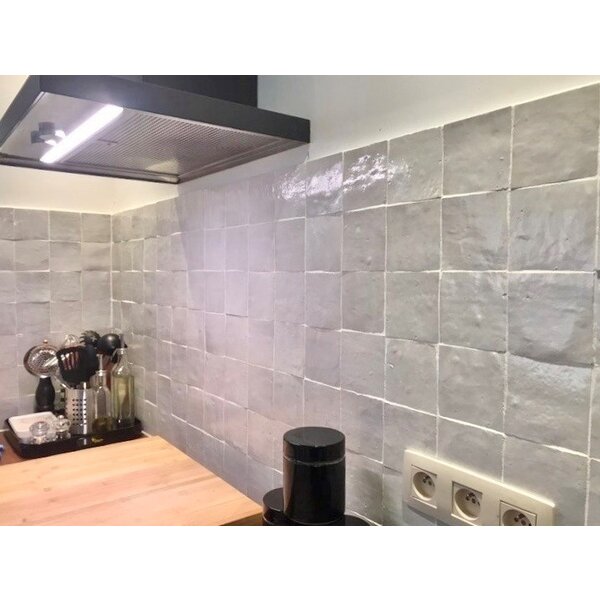 De Tegel BV Zellige Alhambra nr 06 Blanc Casse 10x10 cm, afname per doos van 1 m²