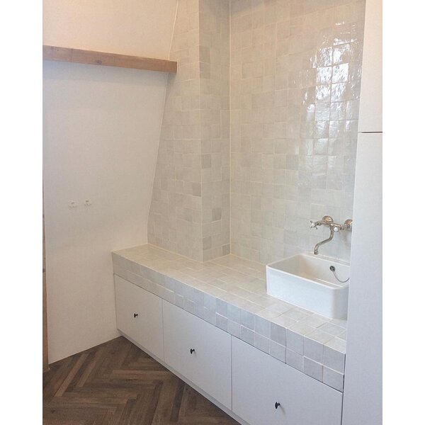 De Tegel BV Zellige Alhambra nr 06 Blanc Casse 10x10 cm, afname per doos van 1 m²