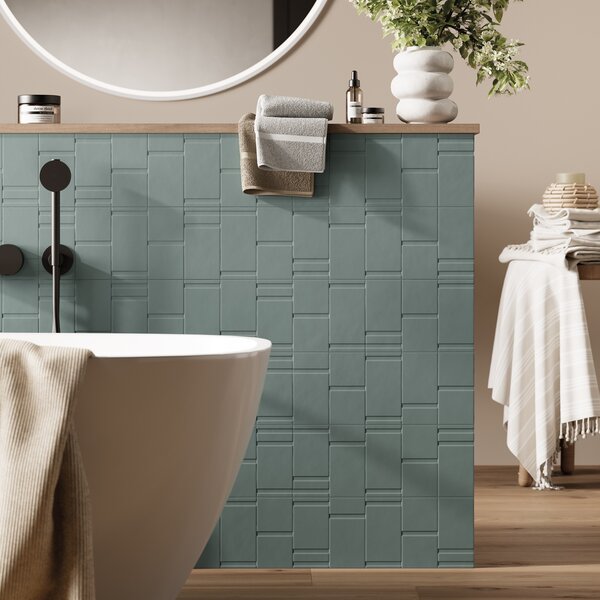 La Fabbrica AVA Grooves Sage Glossy 206005 7,5x15 cm, afname per doos van 0,50 m²