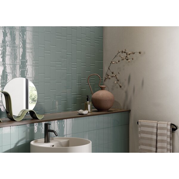 La Fabbrica AVA Grooves Sage Decor Mix Matte 206009 7,5x15 cm, afname per doos van 0,50 m²