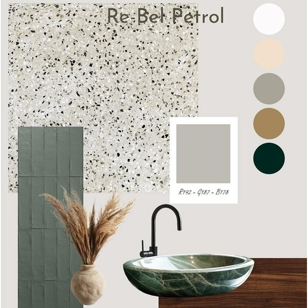 Revoir Paris Re-Bel Petrol 60x60, afname per doos van 1,44 m²