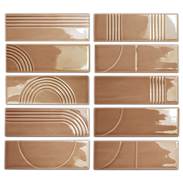 Ceravision Glow Decor Caramel 5,2x16, afname per doos van 0,502 m²