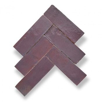 De Tegel BV Zellige Alhambra Bejmat nr 28 Aubergine 5x15 cm a 0,8 m²
