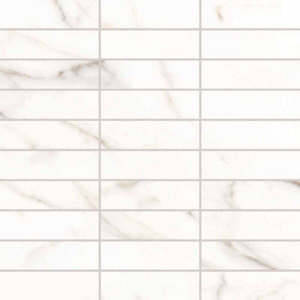 Keope Versilia Borghini White Ultrasilky Mosaico Listelli 30x30, afname per doos van 0,99 m²