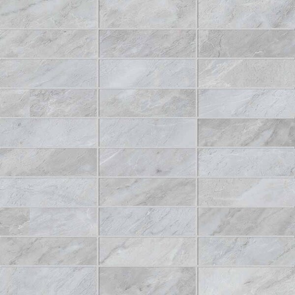 Keope Versilia Bardiglio Silver Ultrasilky Mosaico Listelli 30x30, afname per doos van 0,99 m²