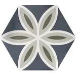 La Fabbrica AVA Small 180255 Trend Navy hexagon 12,4x10,7, afname per doos van 0,5 m²