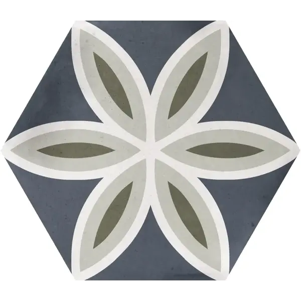 La Fabbrica AVA Small 180255 Trend Navy hexagon 12,4x10,7, afname per doos van 0,5 m²