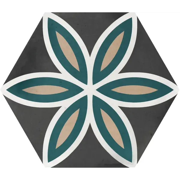 La Fabbrica AVA Small 180252 Trend Black hexagon 12,4x10,7, afname per doos van 0,5 m²