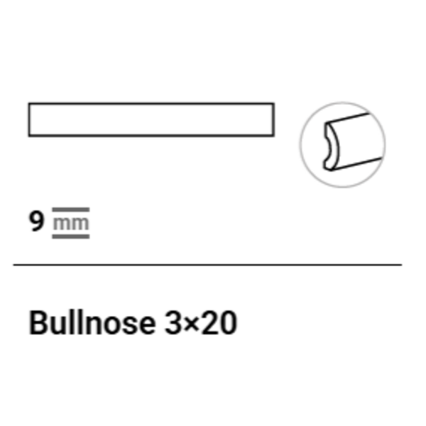 La Fabbrica AVA Small 180112 Prune Pencil Bullnose 3x20, afname per doos van 15 stuks