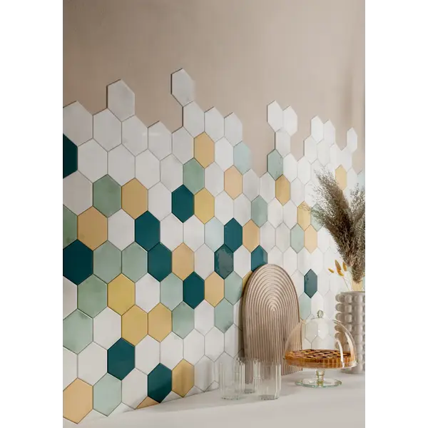 La Fabbrica AVA Small 180051 Ocher hexagon 12,4x10,7, afname per doos van 0,5 m²