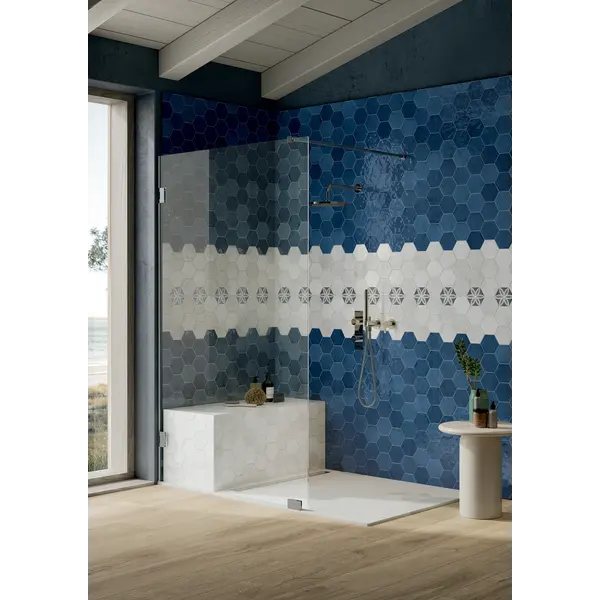 La Fabbrica AVA Small 180042 Navy hexagon 12,4x10,7, afname per doos van 0,5 m²