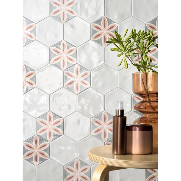 La Fabbrica AVA Small 180048 White hexagon 12,4x10,7, afname per doos van 0,5 m²