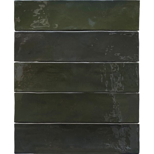 Revoir Paris Studio Vert Bouteille glossy 6x25, afname per doos van 0,32 m²