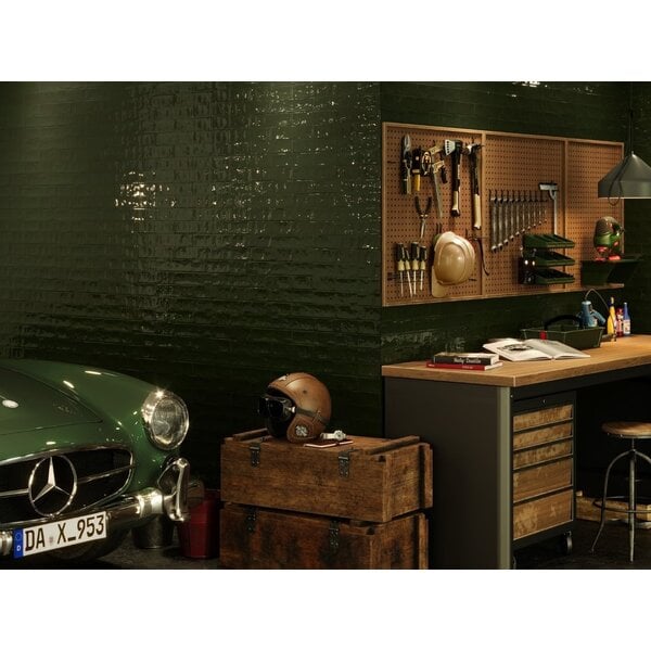 Revoir Paris Studio Vert Bouteille glossy 6x25, afname per doos van 0,32 m²